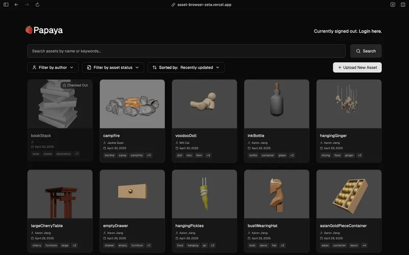 Project PAPAYA - USD Asset Browser Thumbnail