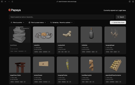 Project PAPAYA - USD Asset Browser Thumbnail 540w x AUTO